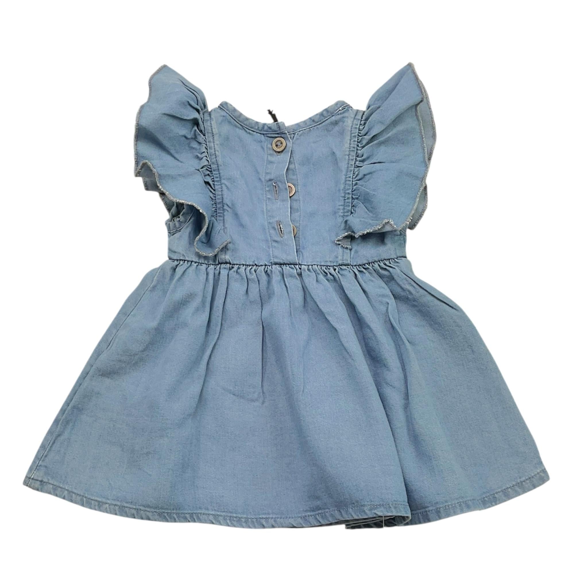 Trussardi Abito In Denim Giromanica con Stampa per Neonata ABH AZZURRO TRUSSARDI 