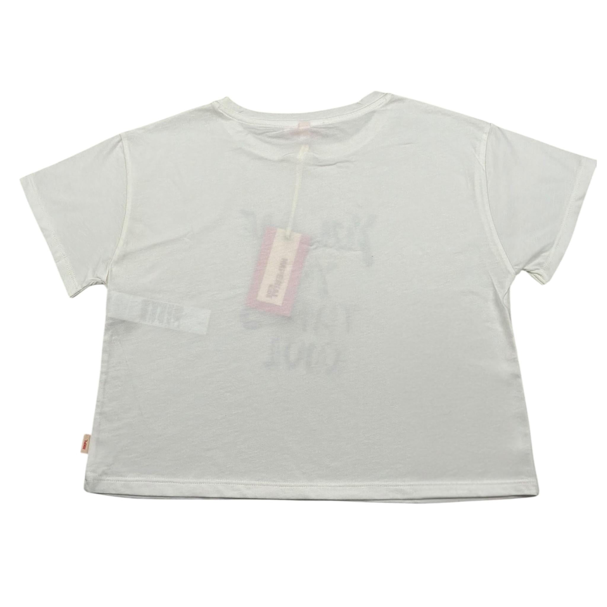 Imperial T-Shirt Girocollo Tinta Unita con Stampa per Bambina MB57030G75 BIANCO IMPERIAL 
