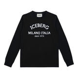 ICEBERG shirt tinta unita con stampa in contrasto Nero per Bambino TSICE5329JOXX NERO ICEBERG 