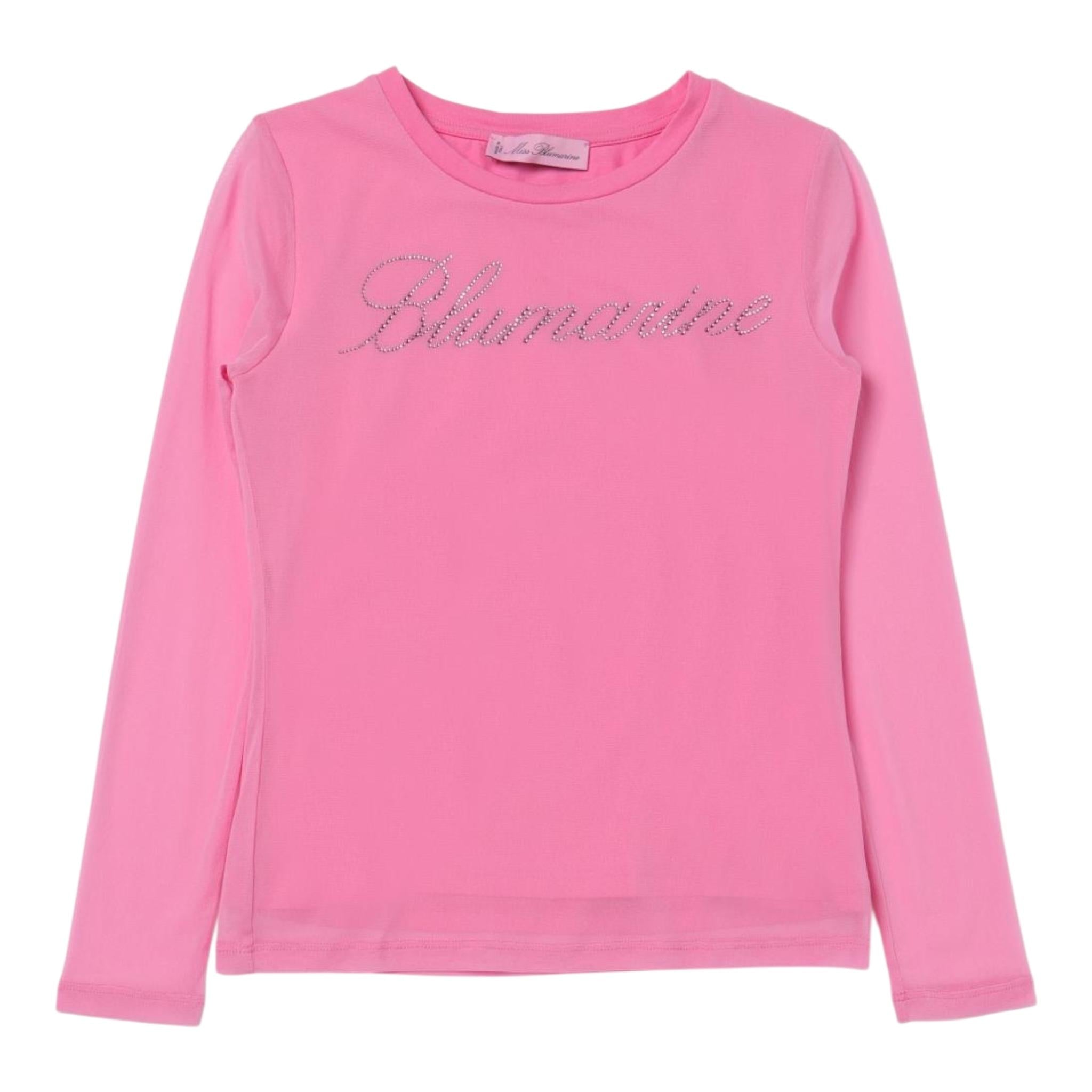 MISS BLUMARINE shirt girocollo tinta unita cn maniche velate Rosa per Bambina IF3071 ROSA MISS BLUMARINE 