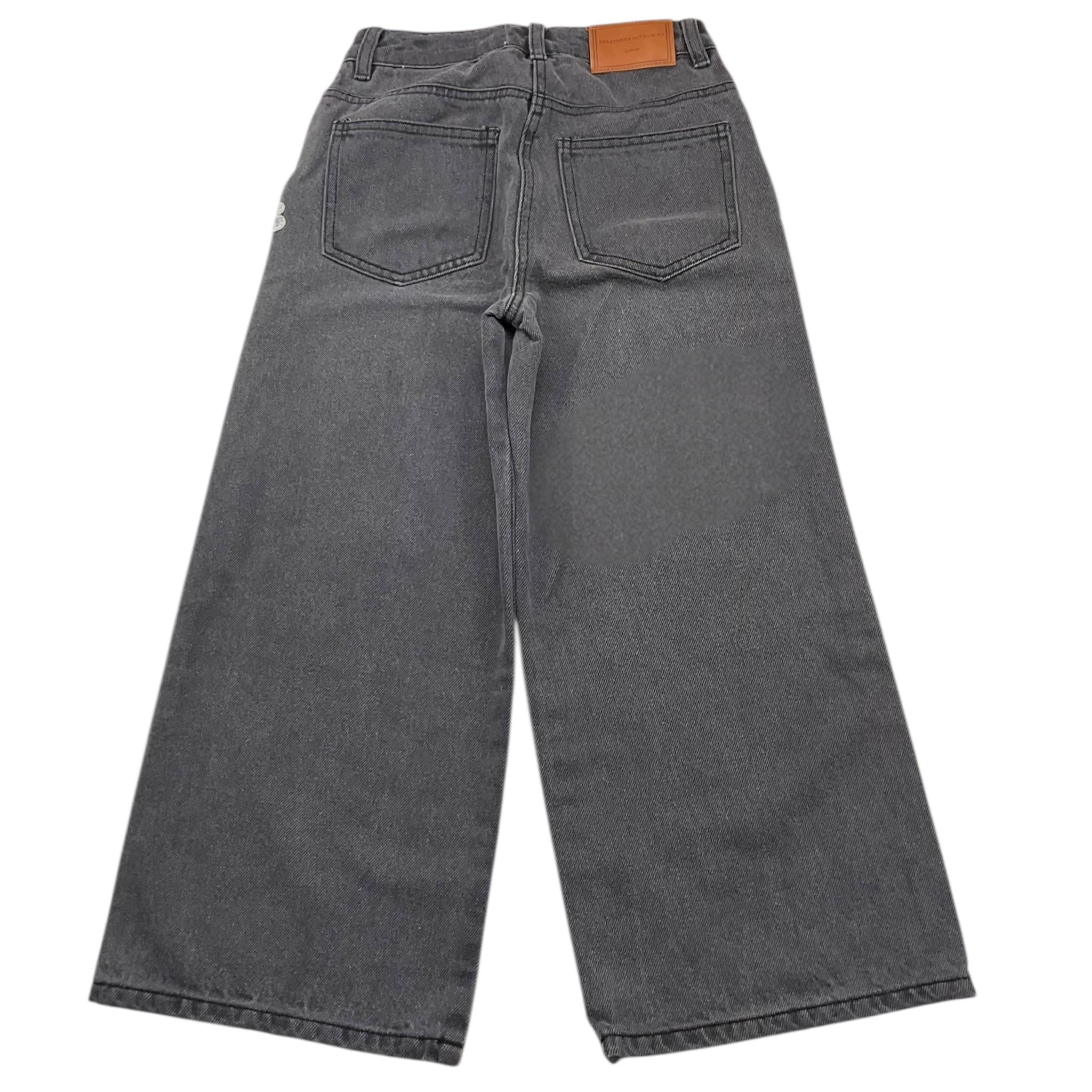 ERMANNO SCERVINO jeans tinta unita modello palazzo con ricami Grigio per Bambina SFPA003 GRIGIO ERMANNO SCERVINO 