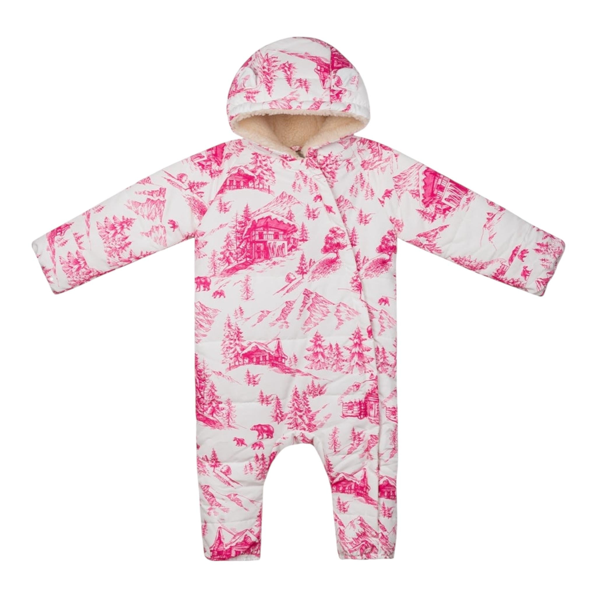 SAINT BARTH eskimo tinta unita con stampa fantasia Bianco/fuxia per Neonata GLC001 BIANCO/FUXIA SAINT BARTH 