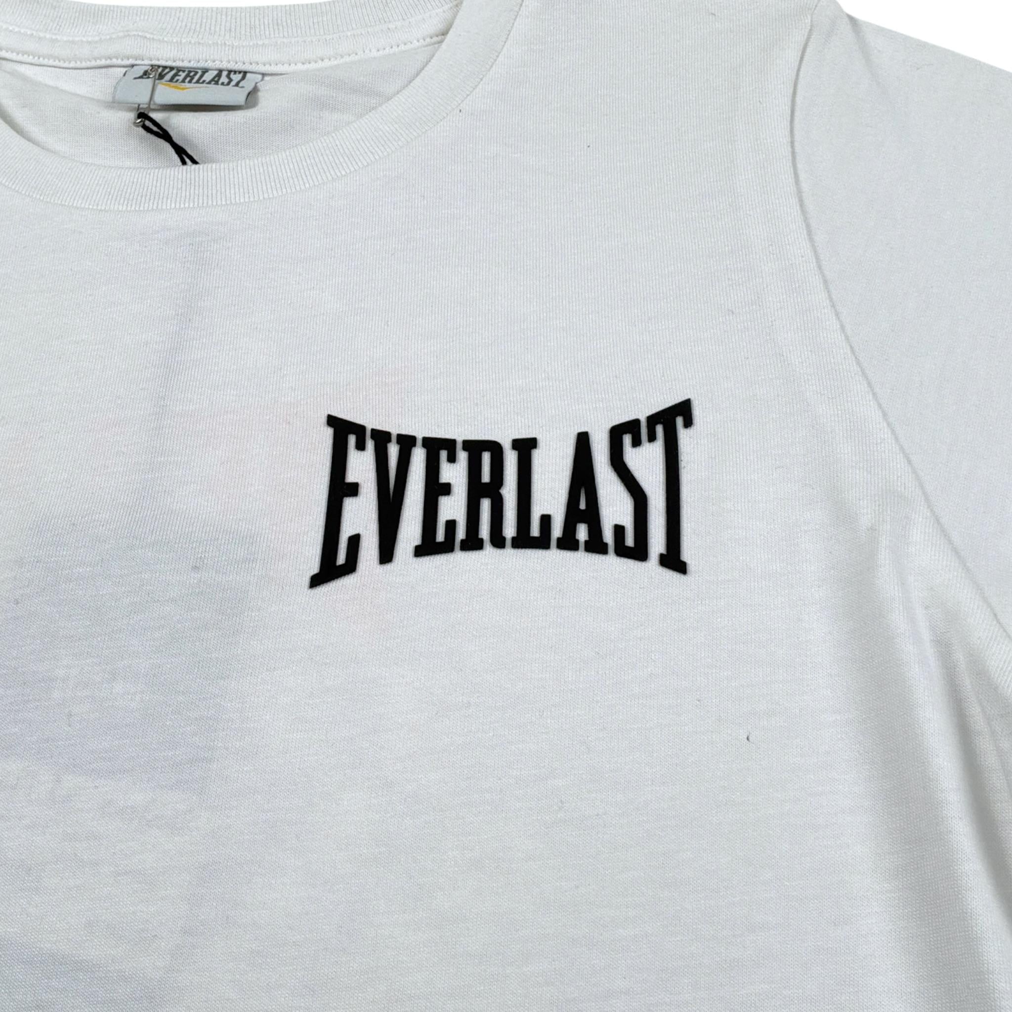 Everlast T-Shirt tinta unita Girocollo con Stampa Bianco per Bambino EE12K BIANCO EVERLAST 