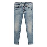 Dsquared2 Jeans Tinta Unita con 5 Tasche per Bambino DQ03LD AZZURRO DSQUARED2 
