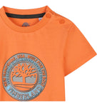 Timberland T-Shirt Girocollo Tinta Unita con Stampa per Neonato T60508 ARANCIONE TIMBERLAND 