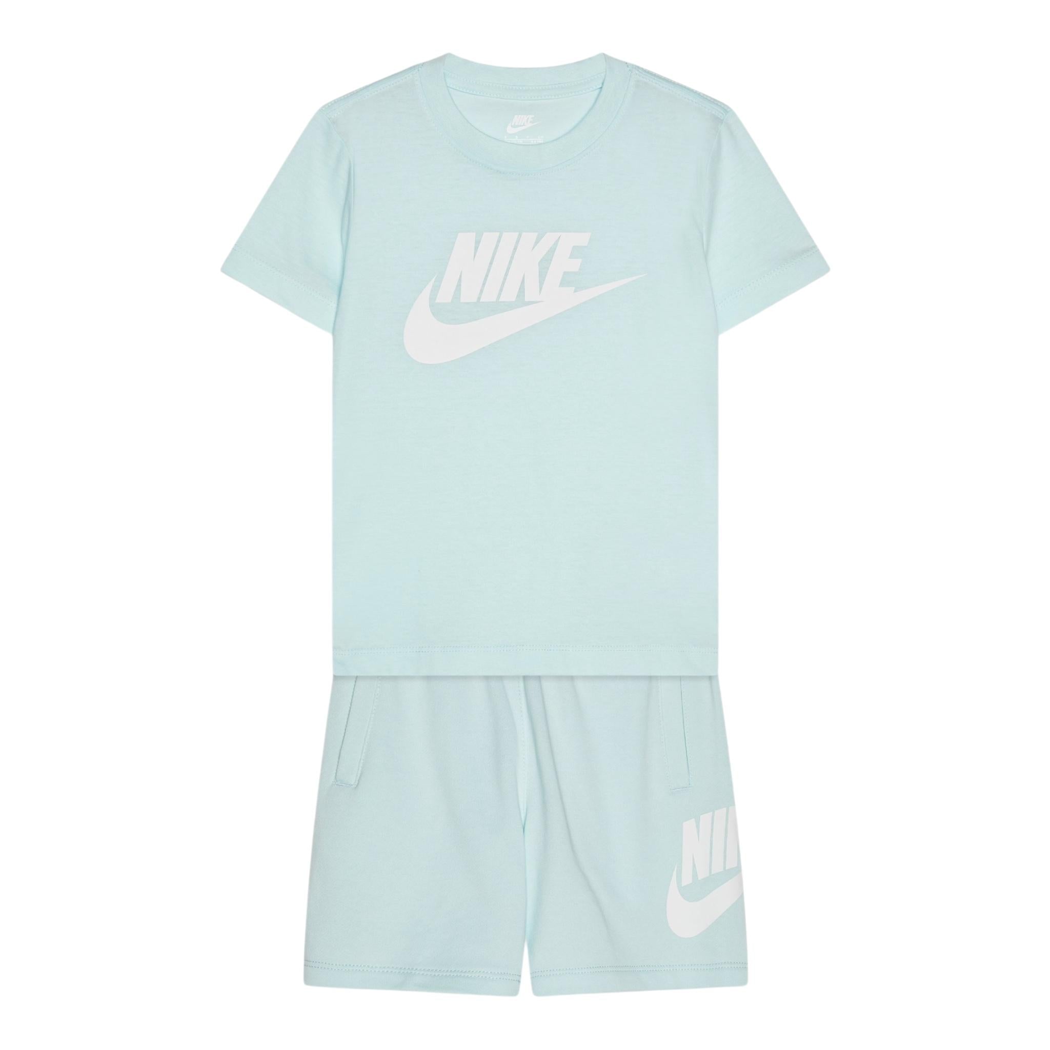 Nike Completo 2 Pezzi T-Shirt-Bermuda Tinta Unita per Neonato 86L596NX AZZURRO NIKE 