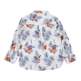 Sarabanda Camicia Manica Lunga Tinta Unita Con Stampe In Contrasto Bianco Per Bambino