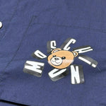Moschino Camicia Mezza Manica Tinta Unita con Stampa per Bambina HUC01W BLU MOSCHINO 