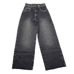 DOU DOU jeans tinta unita con girovita regolabile modello palazzo Nero per Bambina DV6P50 NERO DOU DOU 