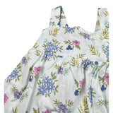 M+E' Abito Giromanica Tinta Unita Fantasia Floreale per Bambina UE1730J BIANCO M+E' 
