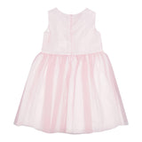 Das einfarbige Eulenkleid mit Armlöchern und rosa Tüll für Baby-Mädchen
