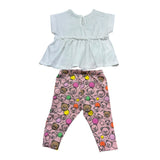 Moschino Completo 2 Pezzi T-Shirt-Leggins Bicolore per Neonata MAG011 BIANCO/ROSA MOSCHINO 