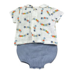 Juliana Completo 2 Pezzi Camicia-Salopette per Neonato 24200 BIANCO/AZZURRO JULIANA 