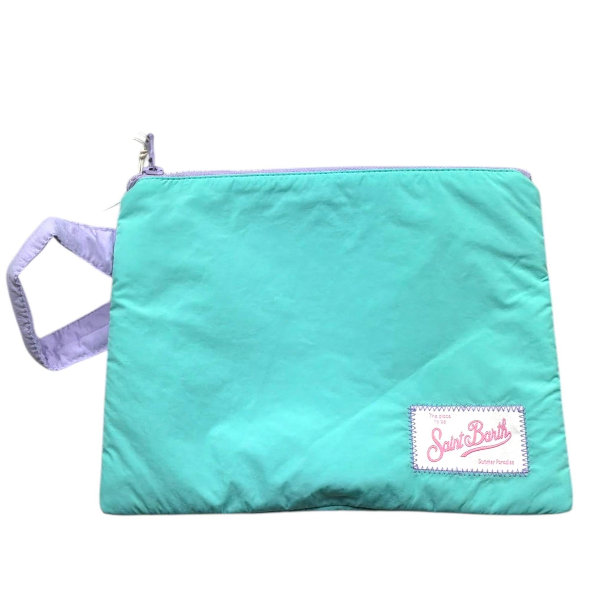 Saint Barth Pochette Tinta Unita con Stampa per Bambina PAREASY VERDE ACQUA SAINT BARTH 