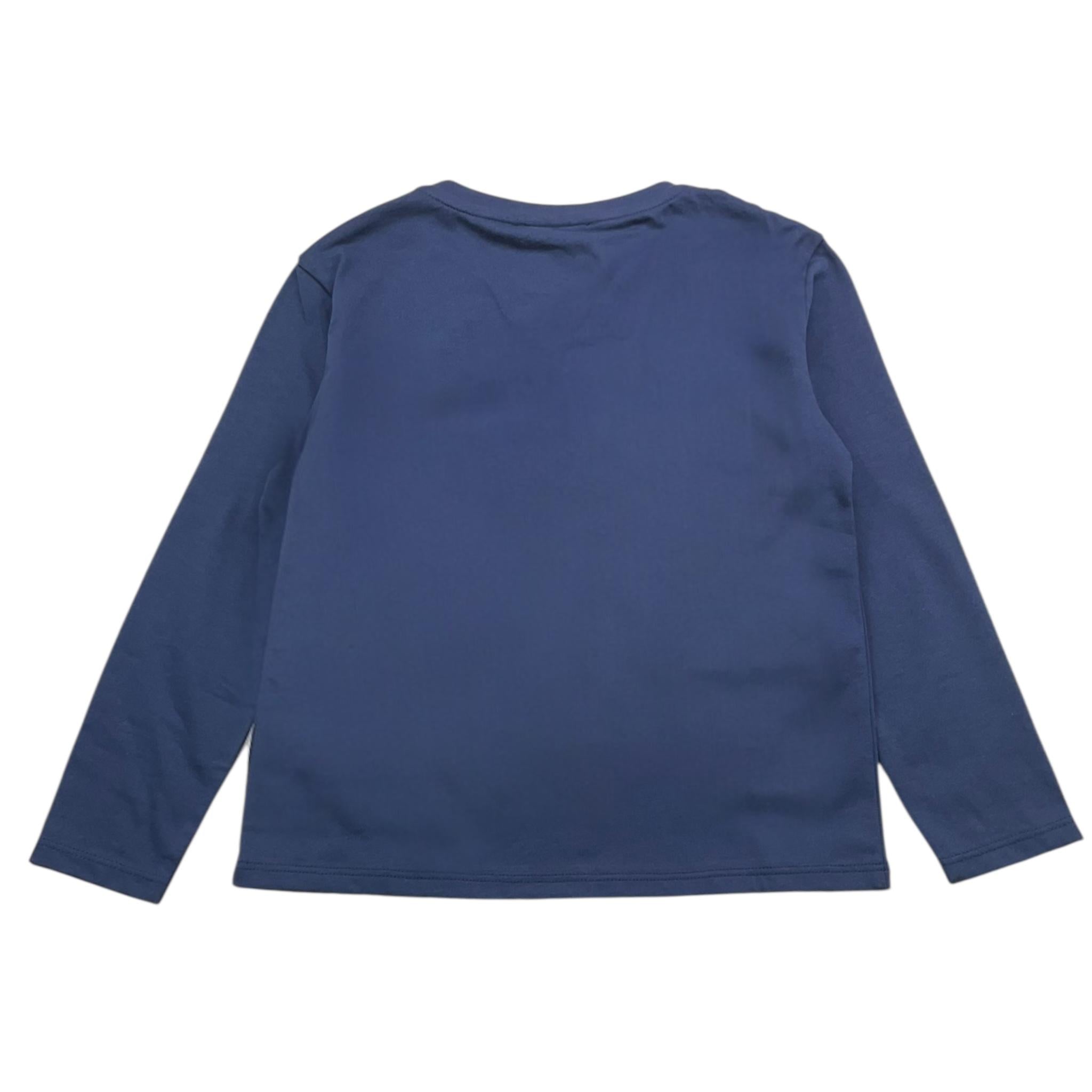 PLEASE shirt girocollo tinta unita con taschino Blu per Bambino ML22030B65J BLU PLEASE 
