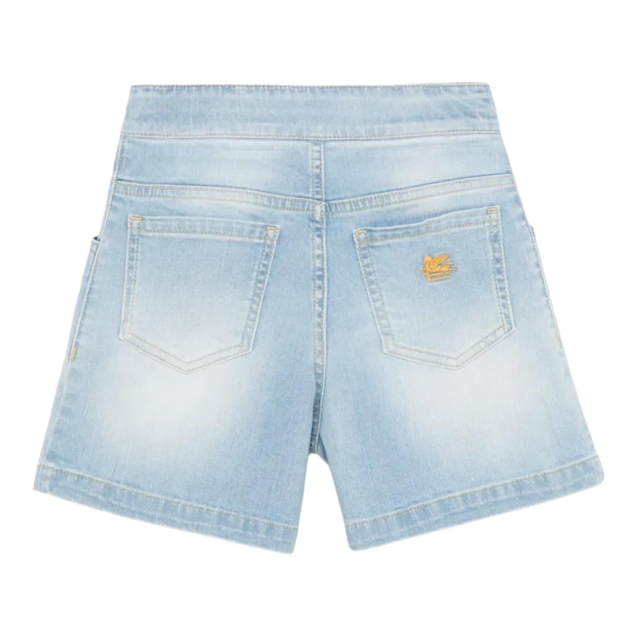Etro Short Tinta Unita In Denim per Bambina GW6A49 AZZURRO ETRO 