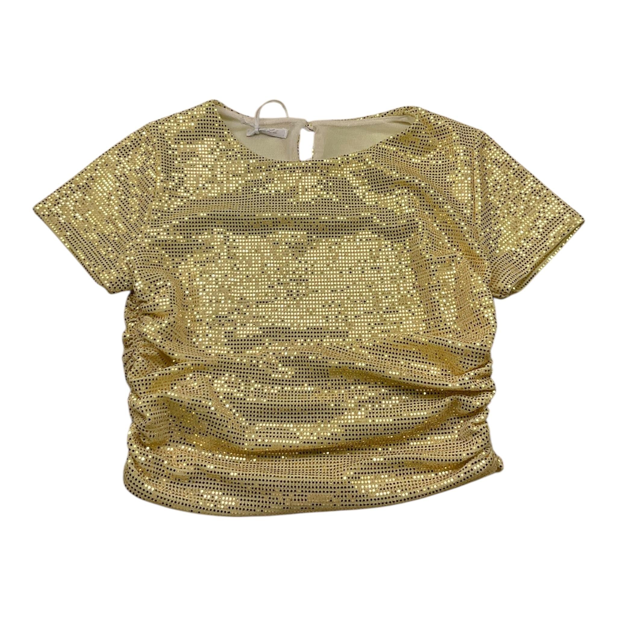 Lu Lu By Miss Grant T-Shirt Tinta Unita con Paillettes per Bambina LL3455 ORO LU LU BY MISS GRANT 