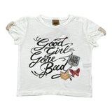 Please T-Shirt Girocollo tinta unita con Stampa Bianco per Neonata MB86030G BIANCO PLEASE 