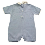 Isabel & Martinez Pagliaccetto Mezza Manica Tinta Unita con Ricami per Neonato IM25N528 AZZURRO ISABEL & MARTINEZ 