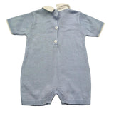 Isabel & Martinez Pagliaccetto Mezza Manica Tinta Unita con Ricami per Neonato IM25N528 AZZURRO ISABEL & MARTINEZ 