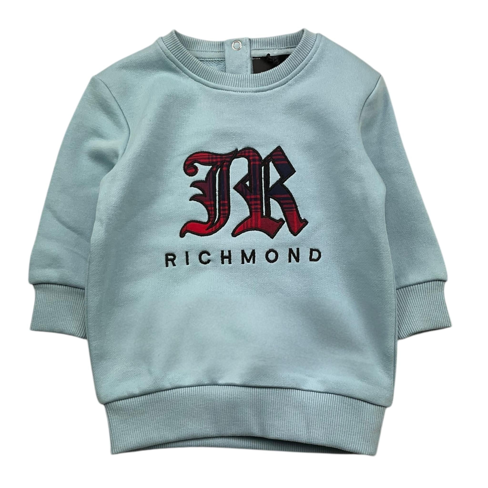 JOHN RICHMOND felpa girocollo tinta unita con stampa Azzurro per Neonato RIA25034FE AZZURRO JOHN RICHMOND 