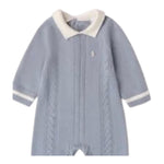 MINI BANDA tutina tinta unita con profili in contrasto Azzurro per Neonato 3A644 AZZURRO MINI BANDA 