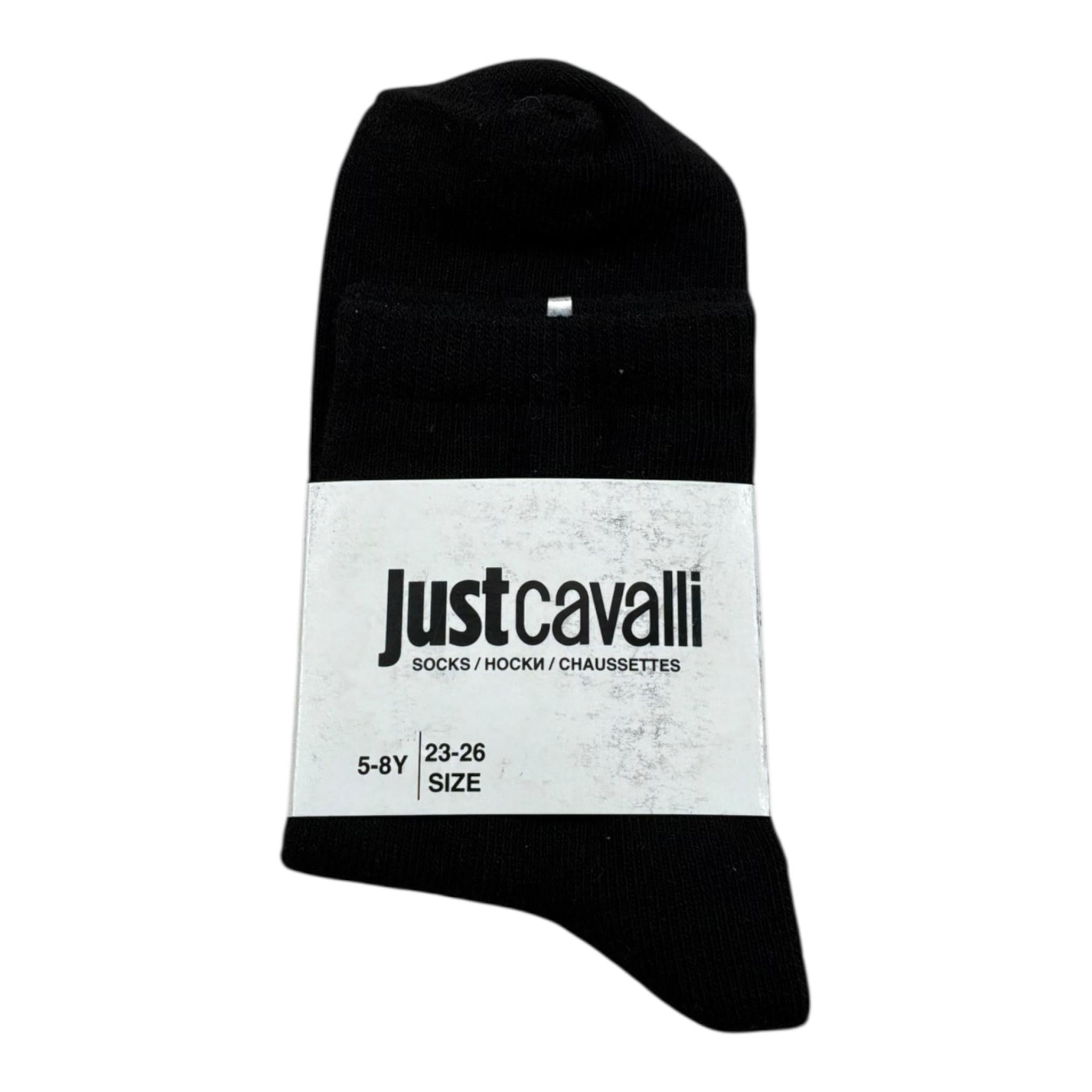 Just Cavalli Calzini Tinta Unita con Logo per Bambino JBP26007CD NERO JUST CAVALLI 