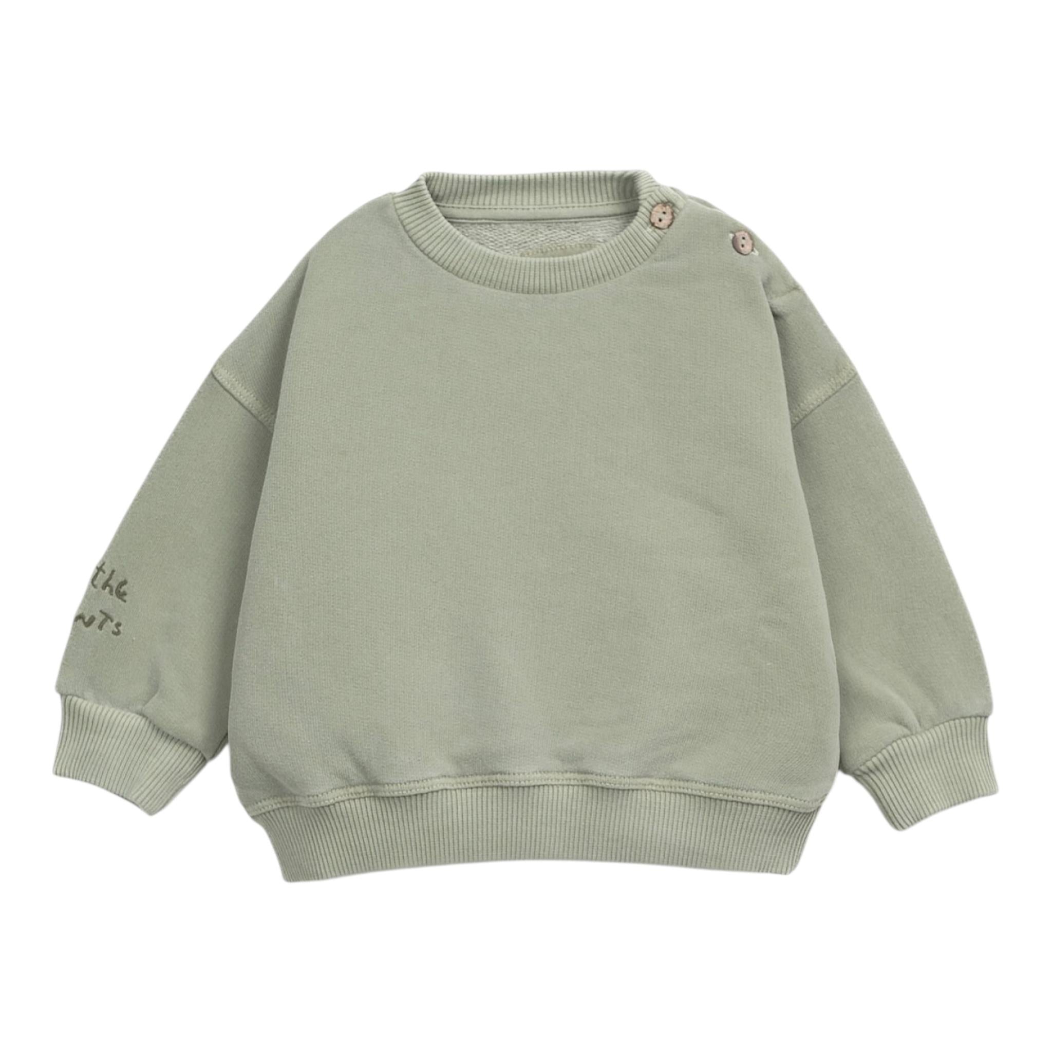 PLAY UP felpa tinta unita girocollo con stampa Verde per Neonato PA011AP10903N VERDE PLAY UP 