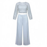 Sarabanda Completo 3 Pezzi Maglia-Top-Pantalone Tinta Unita per Bambina 0B495 BIANCO SARABANDA 