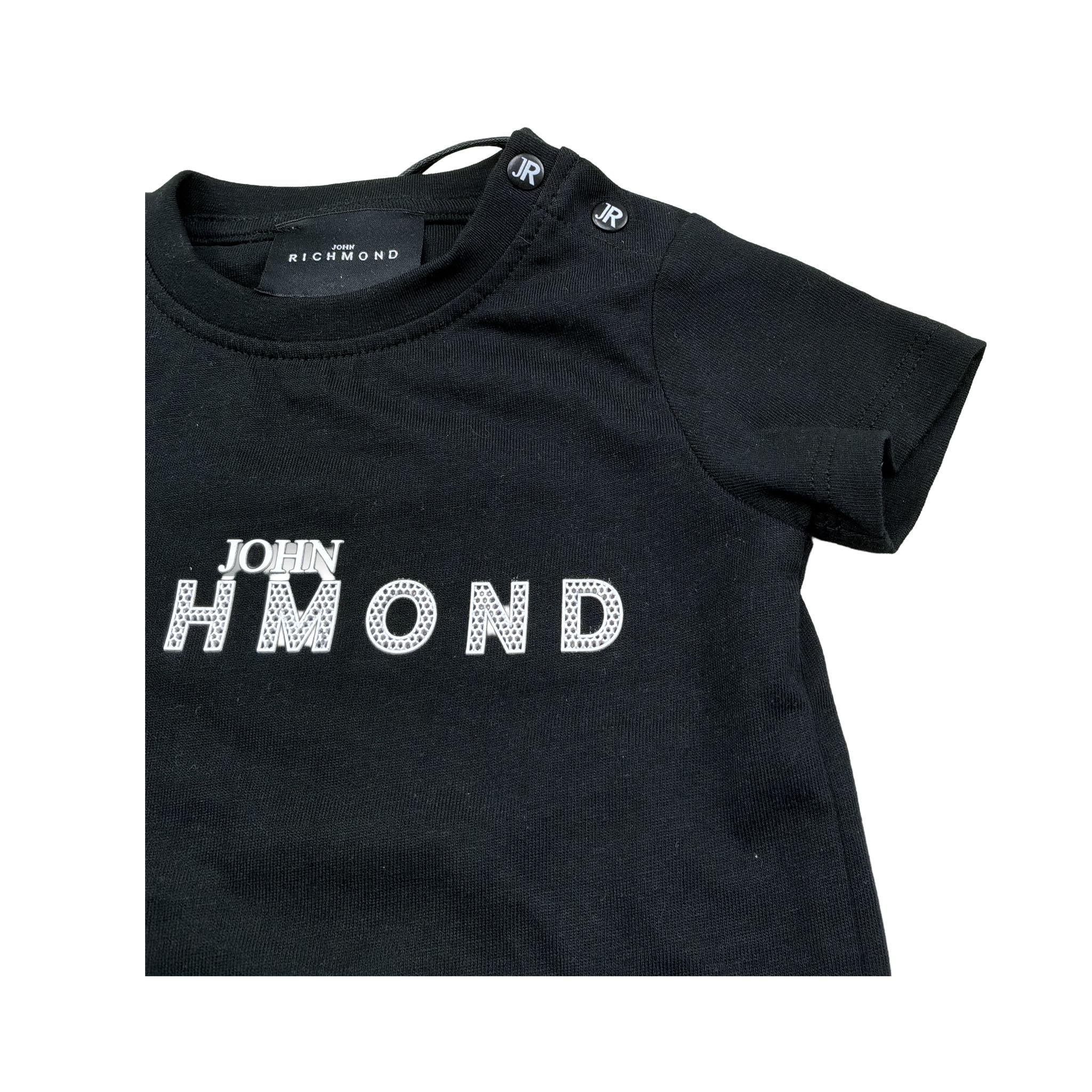 John Richmond Completo 2 Pezzi T-Shirt-Gonna Tinta Unita per Neonato RIP26043CJ NERO JOHN RICHMOND 