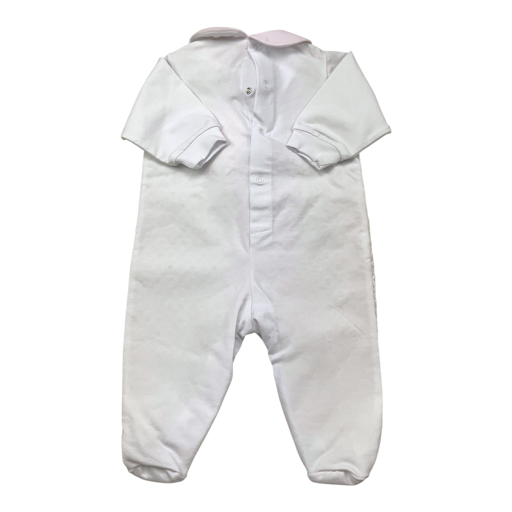 La Sartoria Dei Piccoli Tutina Tinta Unita Traforta per Neonata LTB3091 BIANCO LA SARTORIA DEI PICCOLI 