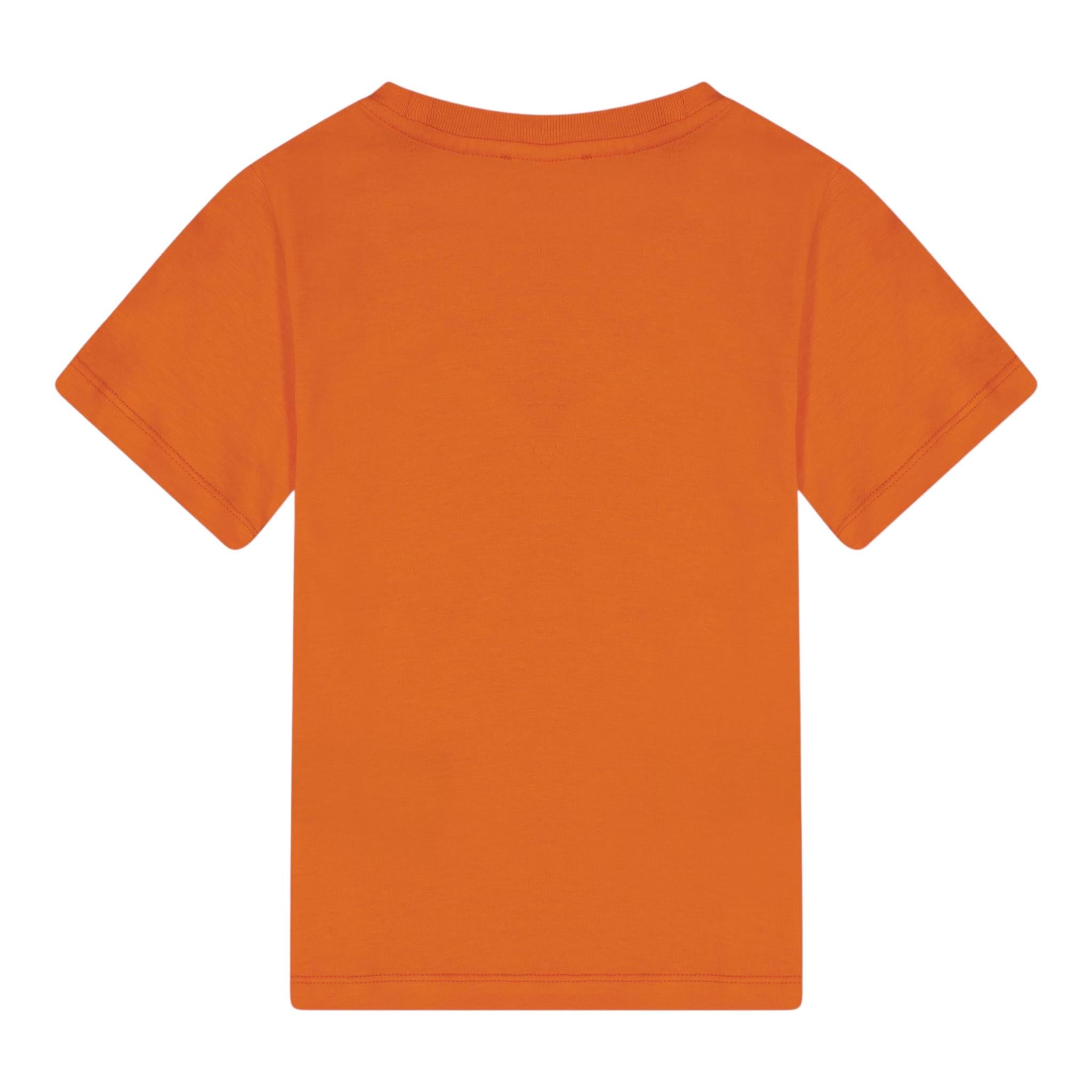 Balmain T-Shirt Girocollo Tinta Unita con Stampa per Neonato BW8601 ARANCIONE BALMAIN 