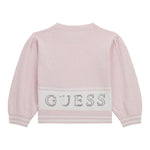 GUESS maglia girocollo tinta unita con logo paillettato Rosa per Neonata K4YR00Z3GW0X ROSA GUESS 