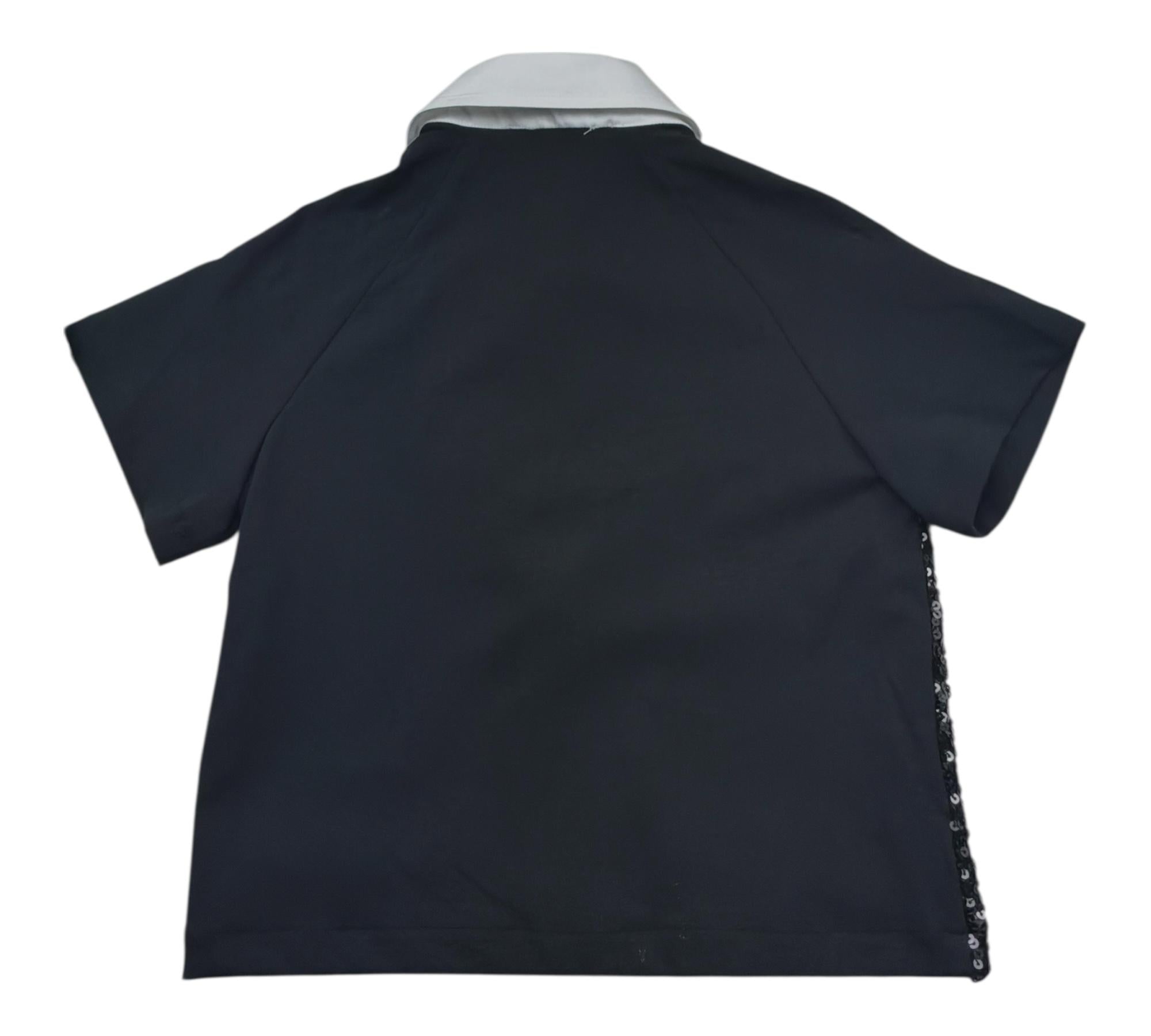 John Richmond Polo Mezza Manica Tinta Unita Paillettata per Bambina RGP26041PO NERO JOHN RICHMOND 