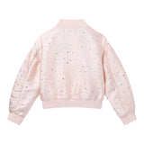Stella Mccartney Felpa Tinta Unita Con Zip E Applicazioni Rosa Per Bambina