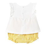 Mayoral Completo 2 Pezzi Canotta-Culotte per Neonata 1255 BIANCO/GIALLO MAYORAL 