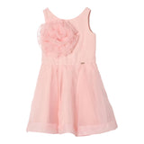 Liu Jo Einfarbiges ärmelloses Kleid mit rosa Tüll für Mädchen