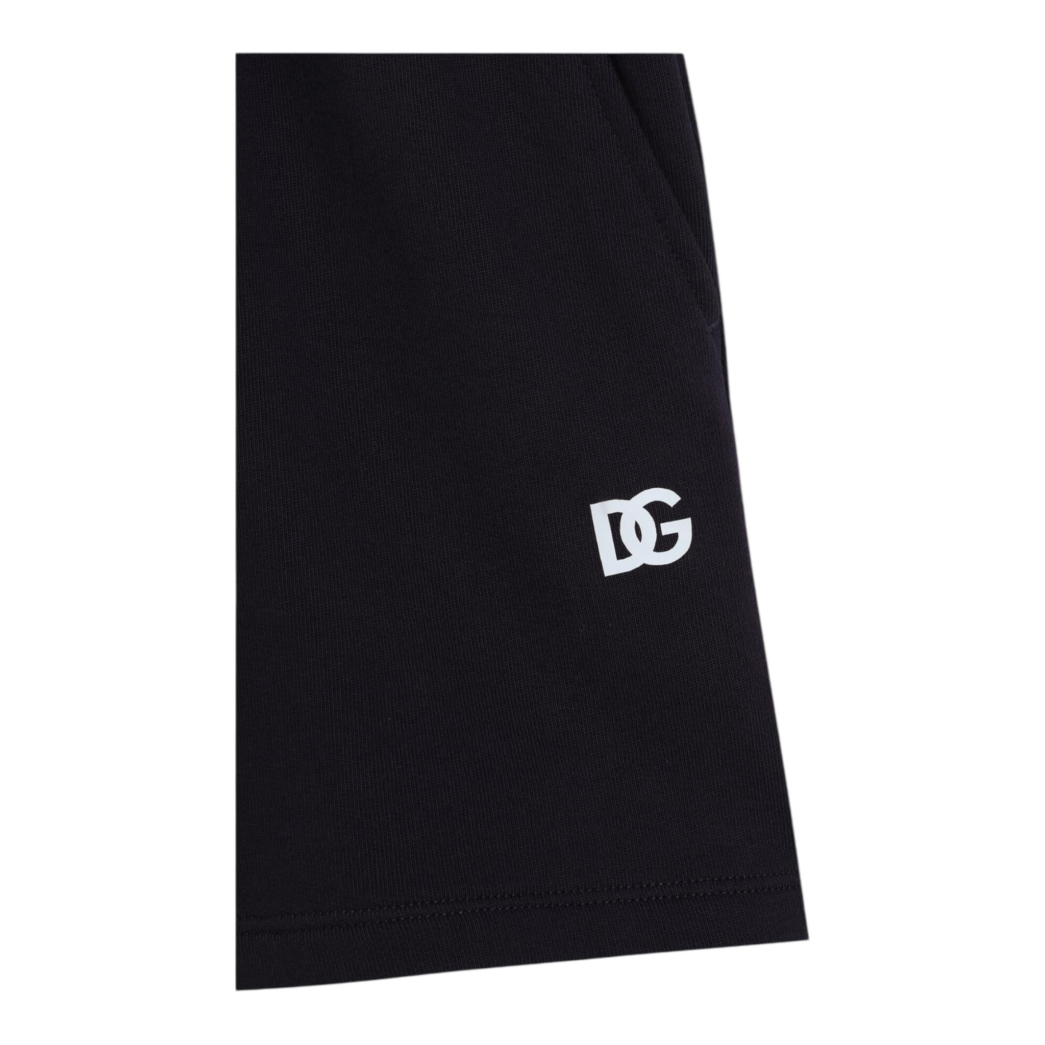 Dolce & Gabbana Bermuda In Tuta Tinta Unita con Logo per Bambino L4J1U6 BLU DOLCE & GABBANA 