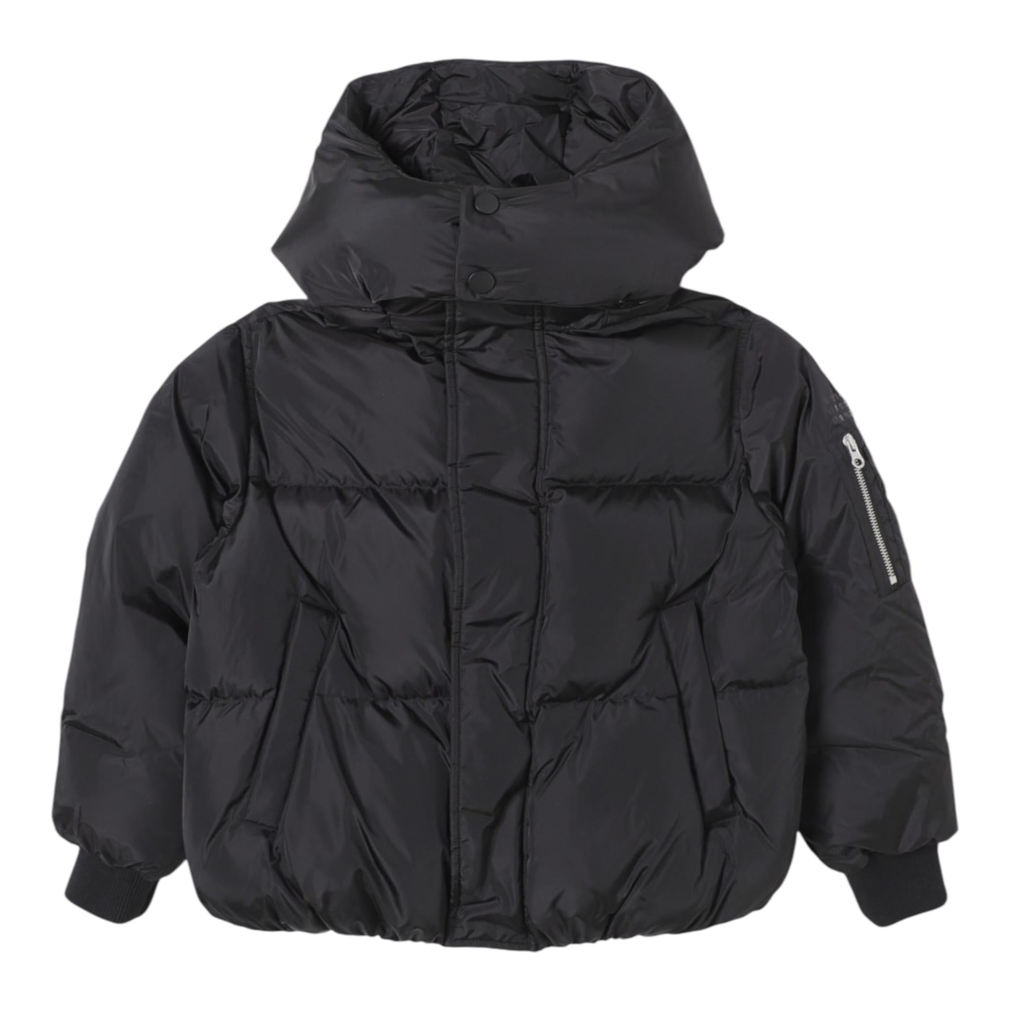 MAISON MARGIELA giubbino tinta unita con zip e cappuccio Nero per Bambino M606144 NERO MAISON MARGIELA 