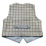 Ambaraba Gilet Tinta Unita con Parte Posteriore Fantasia Quadretti con Papillon per Neonato FM36093 AZZURRO AMBARABA 