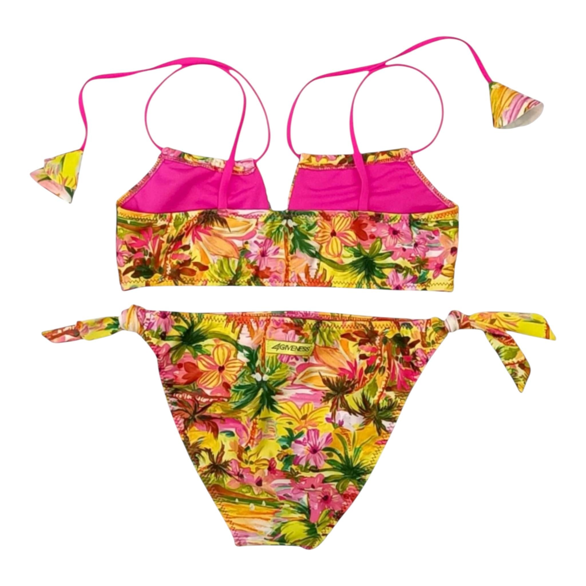 4Giveness Costume 2 Pezzi Fascia-Slip Tinta Unita con Fantasia per Bambina 125GBWBK5253 GIALLO 4GIVENESS 