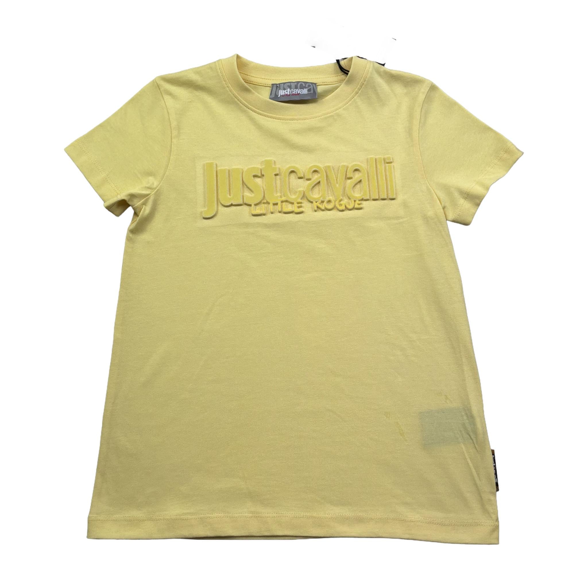 Just Cavalli T-Shirt Girocollo Tinta Unita con Stampa per Bambino JGP26014TS GIALLO JUST CAVALLI 