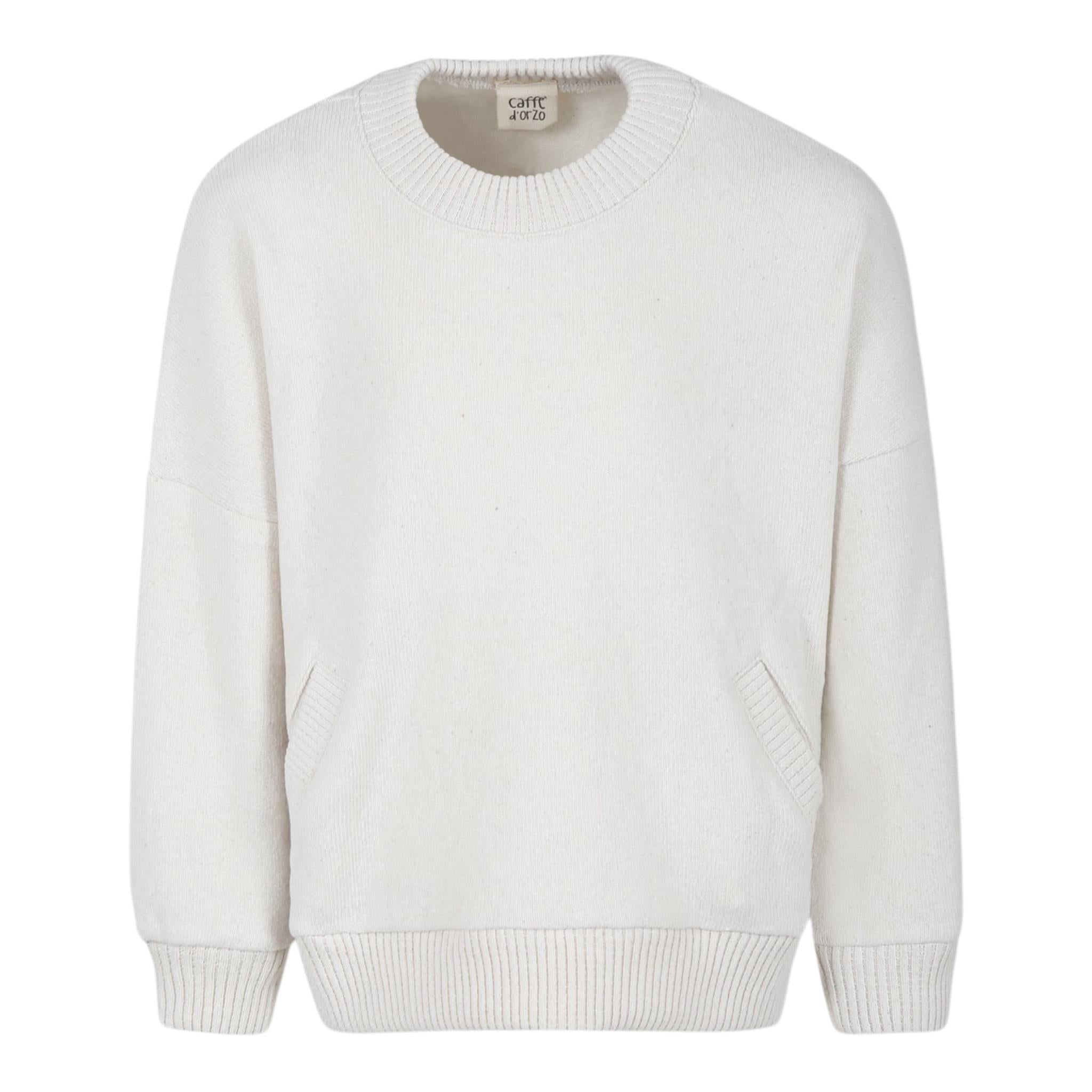 CAFFE' D'ORZO felpa in maglia tinta unita girocollo Panna per Bambina 2V9A40 PANNA CAFFE' D'ORZO 