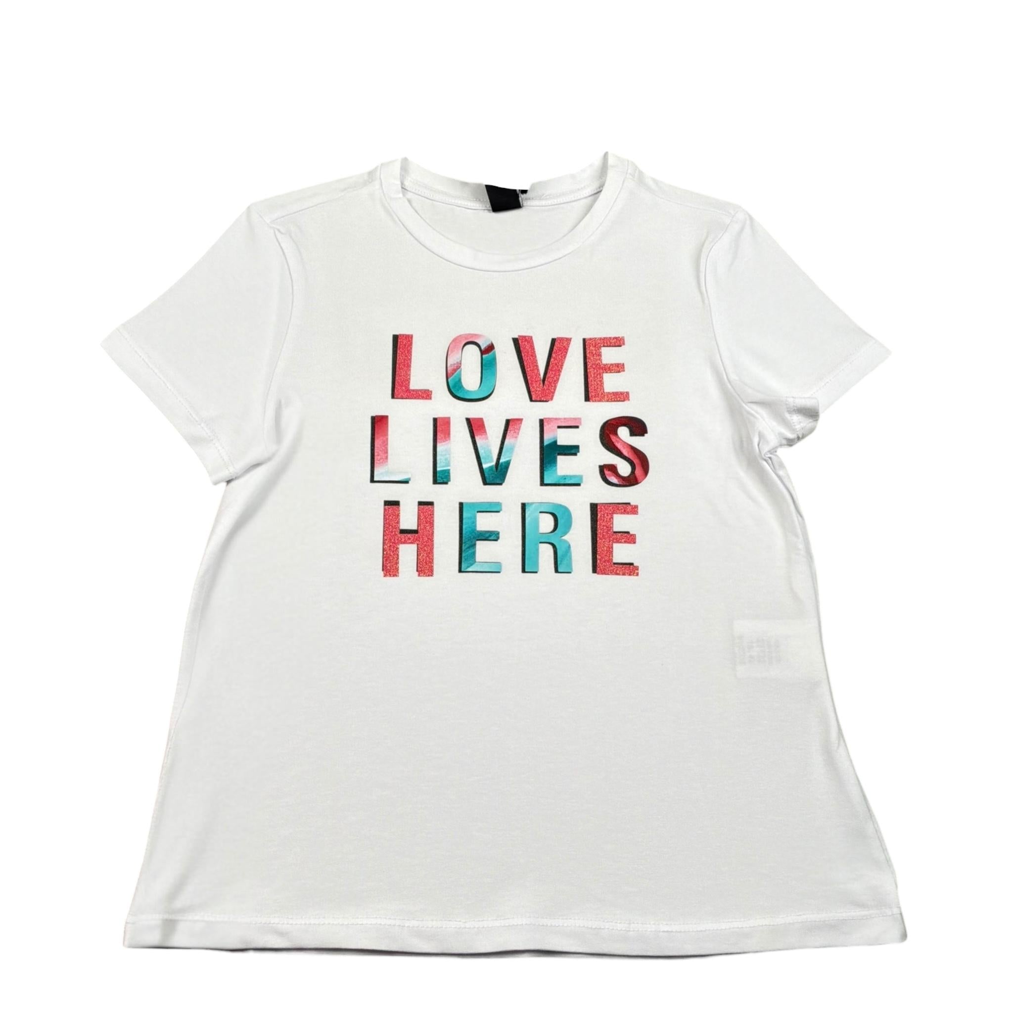 Naice T-Shirt Girocollo Tinta Unita con Stampa per Bambina 27132 BIANCO NAICE 