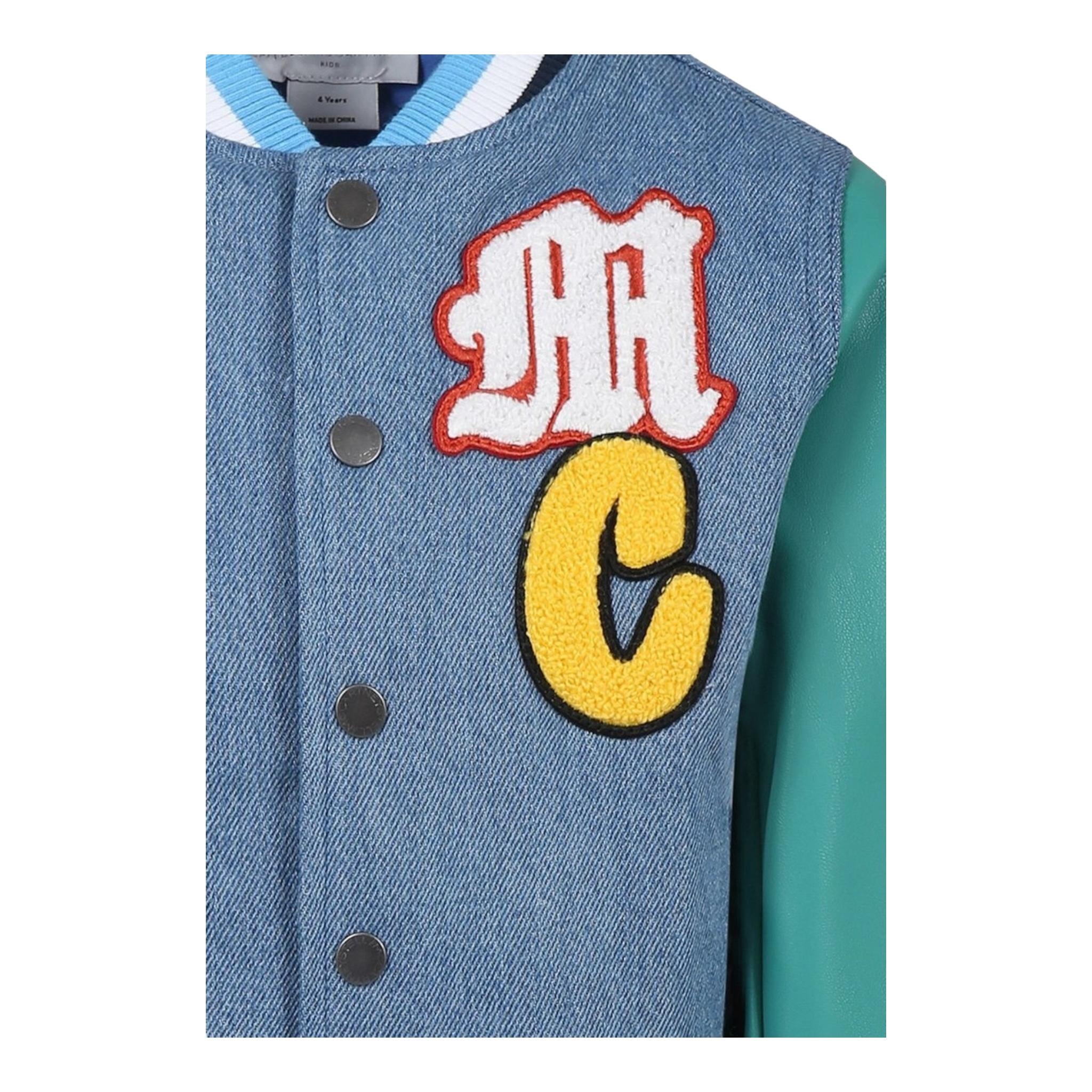 Stella Mccartney Giubbino In Denim Tinta Unita con Maniche In Contrasto per Bambino TW2P77 BLU STELLA McCARTNEY 