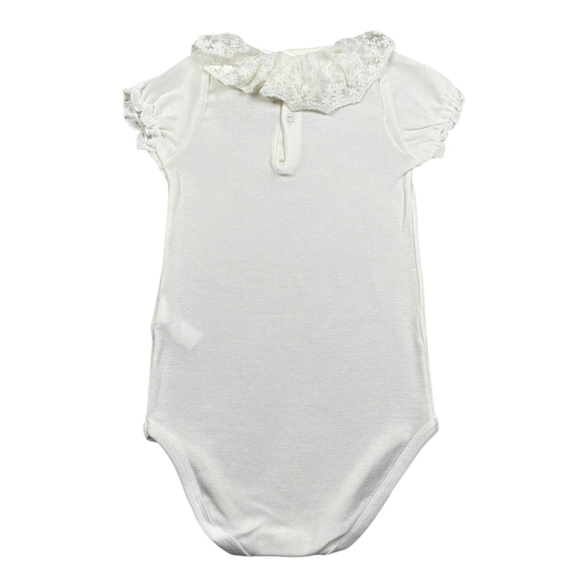 Calamaro Body Mezza Manica Tinta Unita con Colletto per Neonata 19109 PANNA CALAMARO 