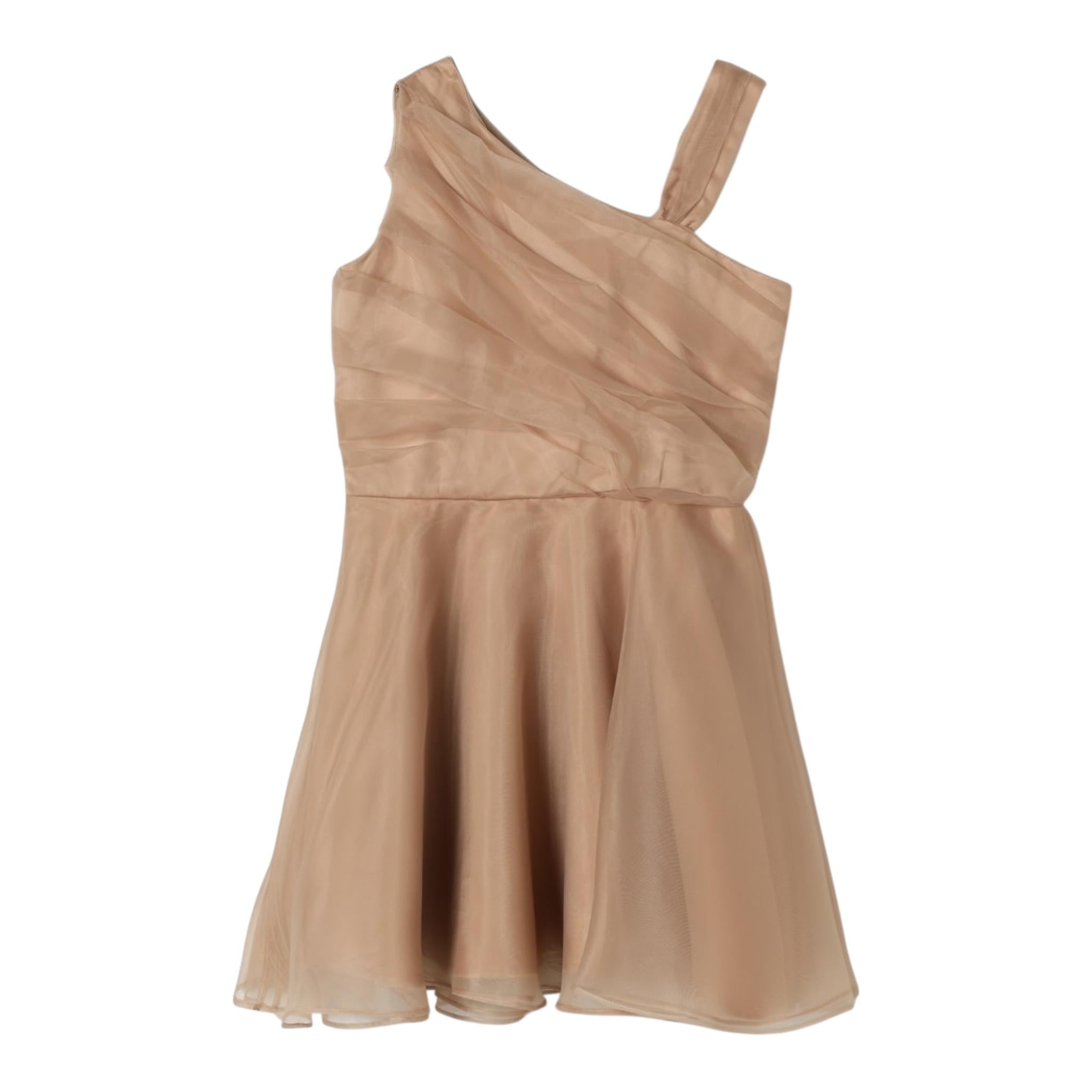 Liu Jo Abito Giromanica Tinta Unita con Tulle per Bambina GA5036 MARRONE LIU JO 