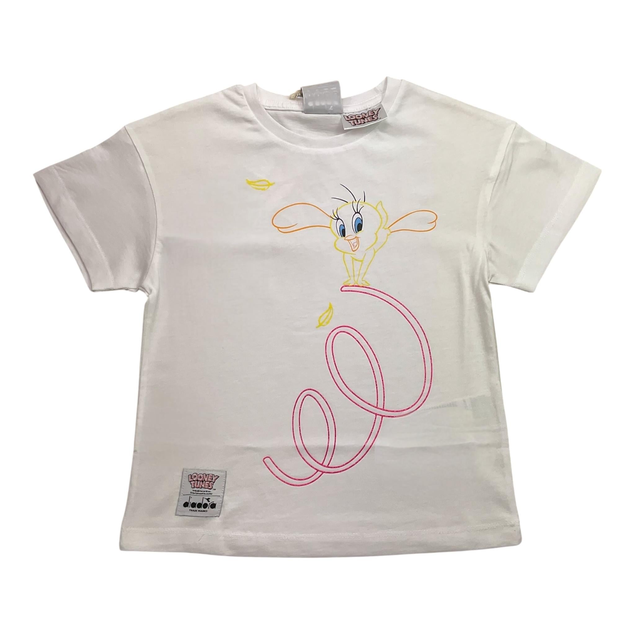 DIADORA t-shirt girocollo tinta unita stampa looney tunes Bianco per Bambina 502180951 BIANCO DIADORA 