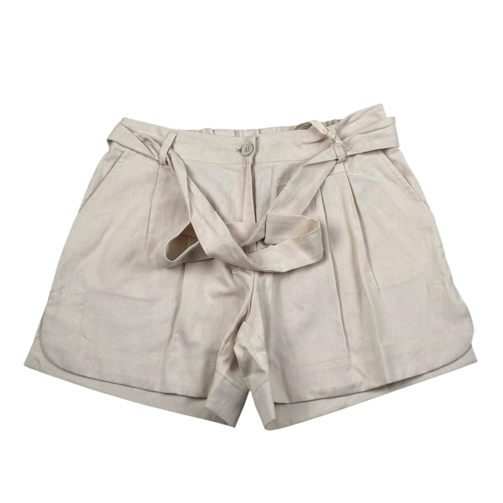 Manila Grace Short Tinta Unira con Cinturino per Bambina MG2615 BEIGE MANILA GRACE 