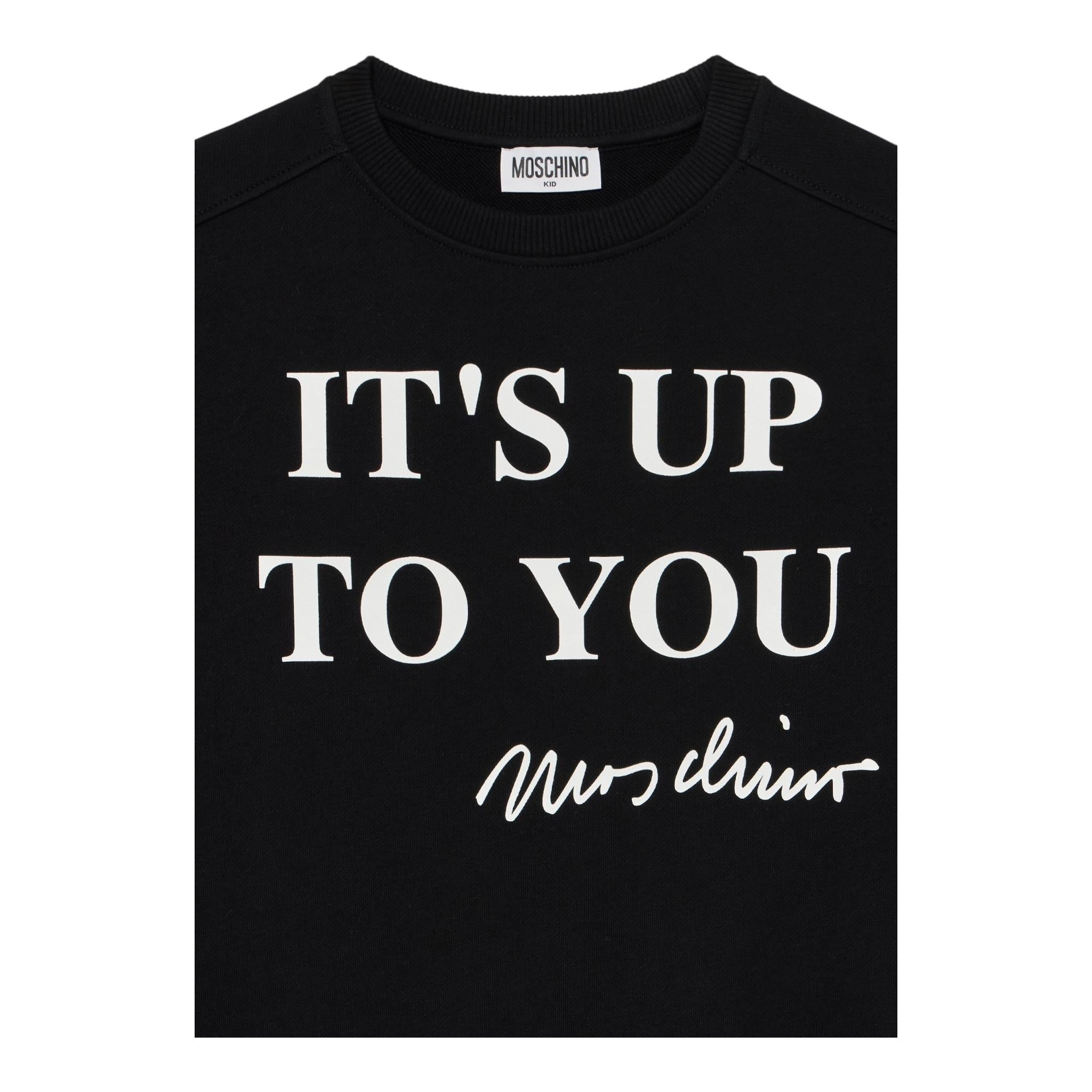 Moschino Felpa Chiusa Girocollo Tinta Unita per Bambino HDF06B NERO MOSCHINO 